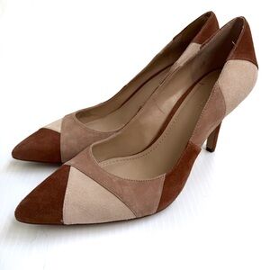 BCBGeneration patchwork suede Tan and Brown Heels
